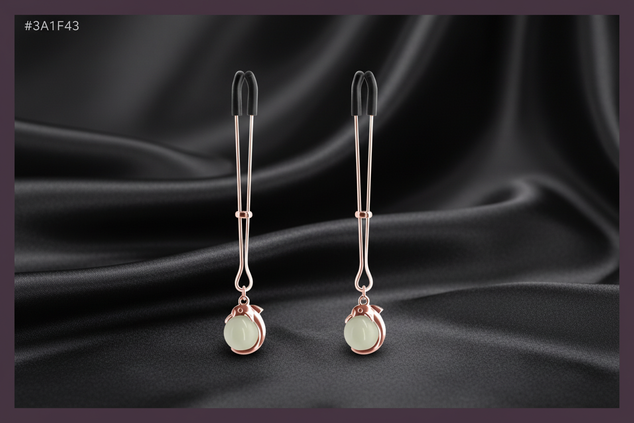 Bound Nipple Clamps Glow in the Dark - Rose Gold