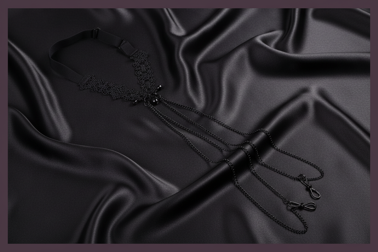 Lace Collar with Nipple Ties