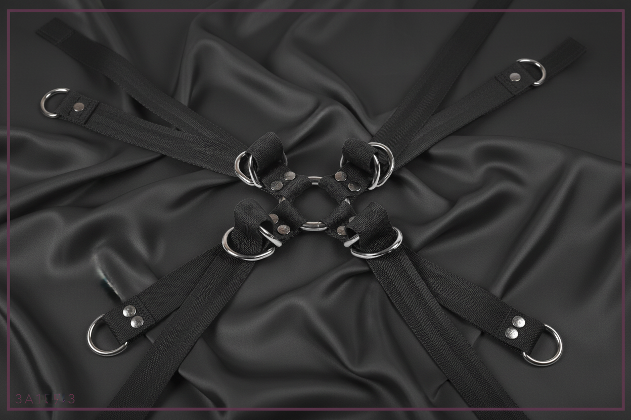 Velvet Noir Adjustable Hog Tie & Cuff Set