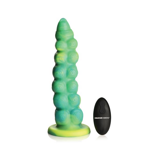 Squirmer Thrusting & Vibrating Silicone Dildo