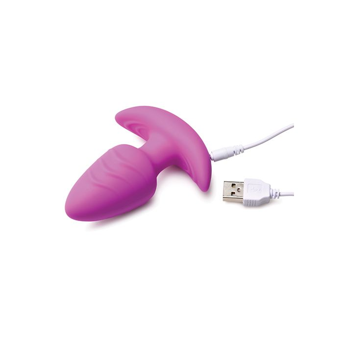 Rotating & Vibrating Silicone Butt Plug w/ Remote