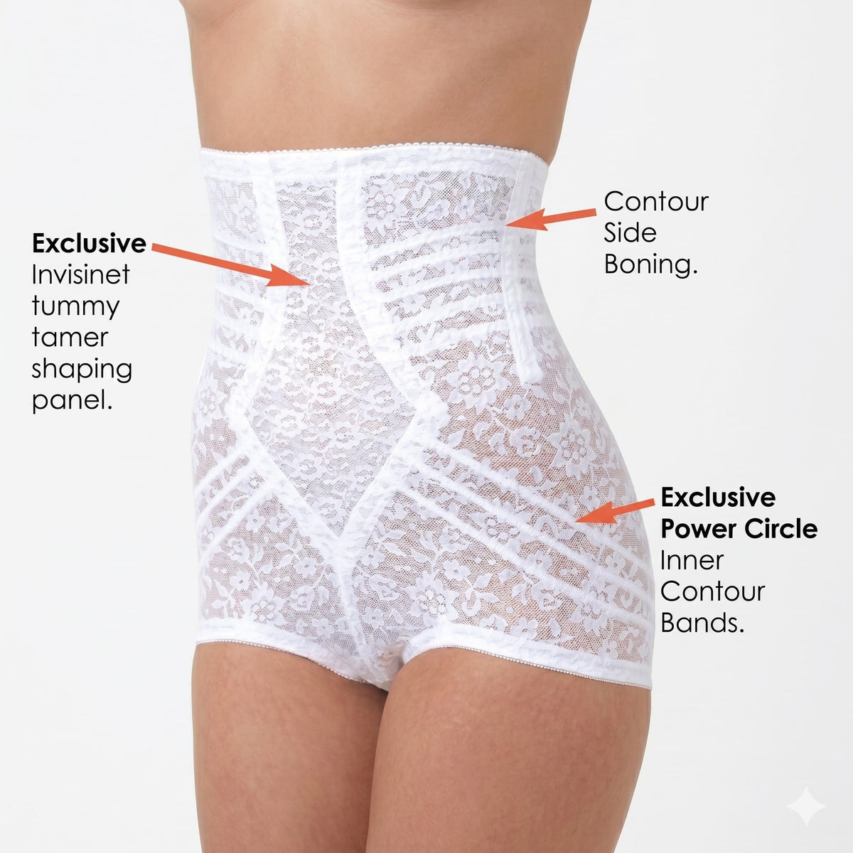 High Waist Extra Firm "No Roll" Panty Girdle with Detachable Garters