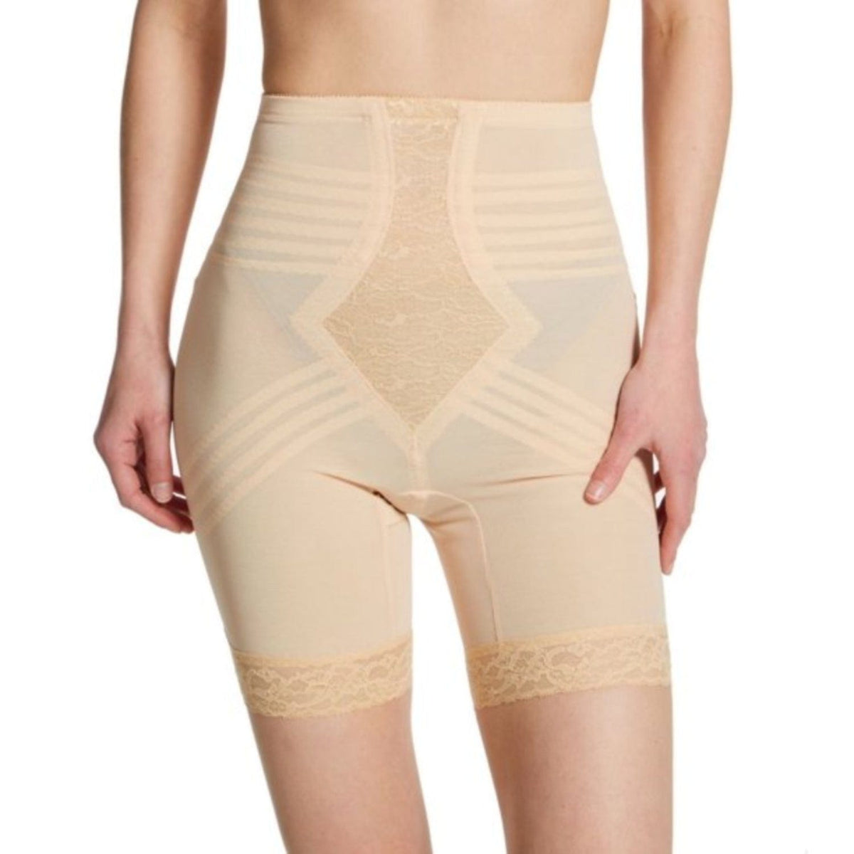 Breathable High Waist Thigh Slimmer | No Roll Power Mesh Hourglass Shaper |  Firm to Extra Firm Support