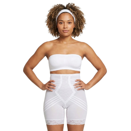 Breathable High Waist Thigh Slimmer | No Roll Power Mesh Hourglass Shaper |  Firm to Extra Firm Support