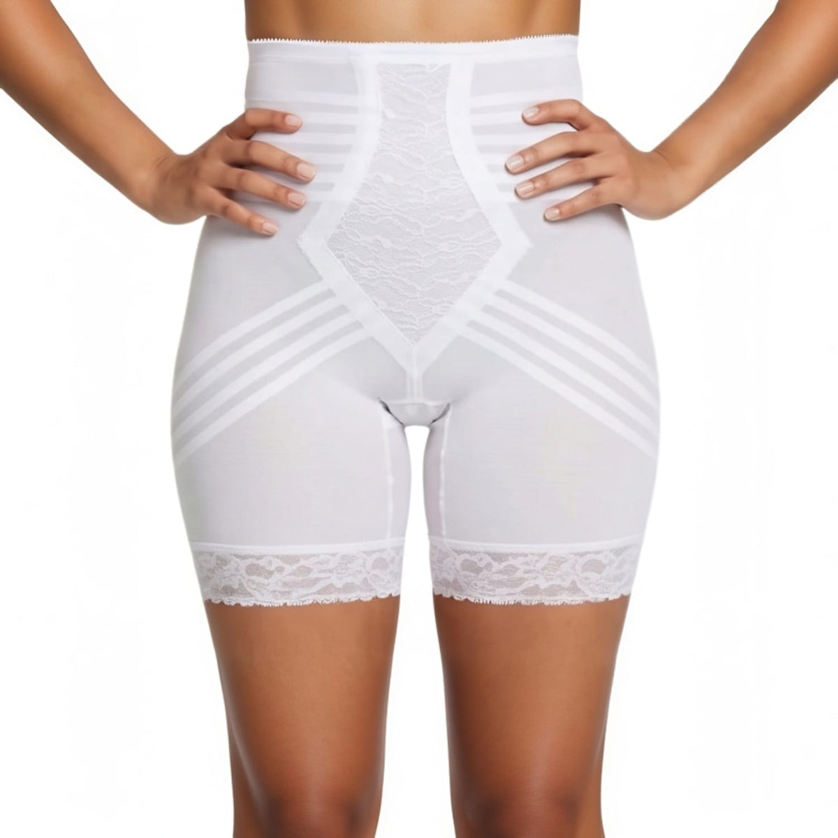 Breathable High Waist Thigh Slimmer | No Roll Power Mesh Hourglass Shaper |  Firm to Extra Firm Support