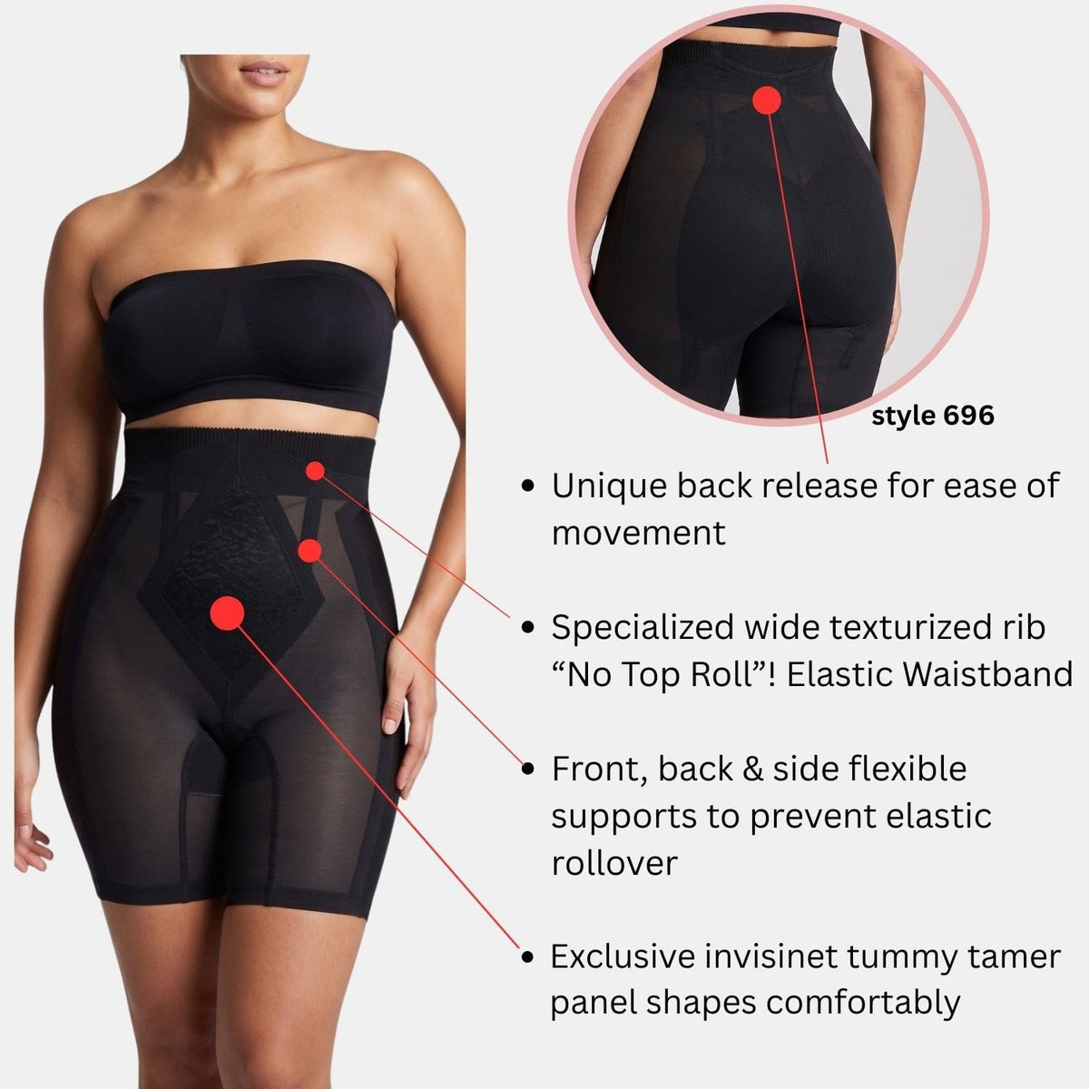 High Waist "No Top Roll" | Firm Control Girdle