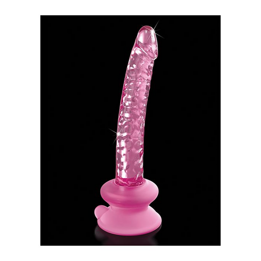 Icicles No. 86 Hand Blown Glass Massager w/Suction Cup - Pink