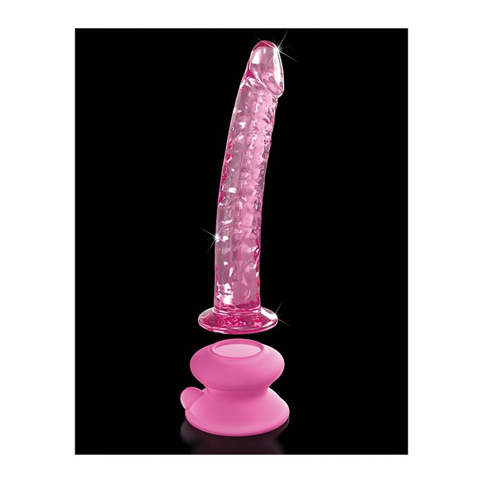 Icicles No. 86 Hand Blown Glass Massager w/Suction Cup - Pink