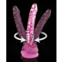 Icicles No. 86 Hand Blown Glass Massager w/Suction Cup - Pink