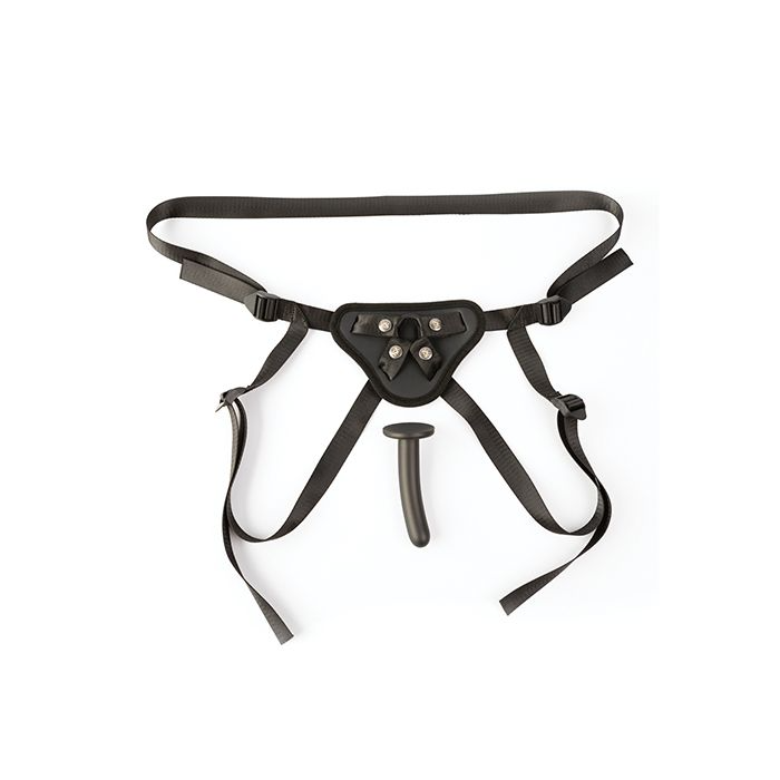 Perfectly Pegged Beginners Strap-On Harness & 5" Dildo - Black