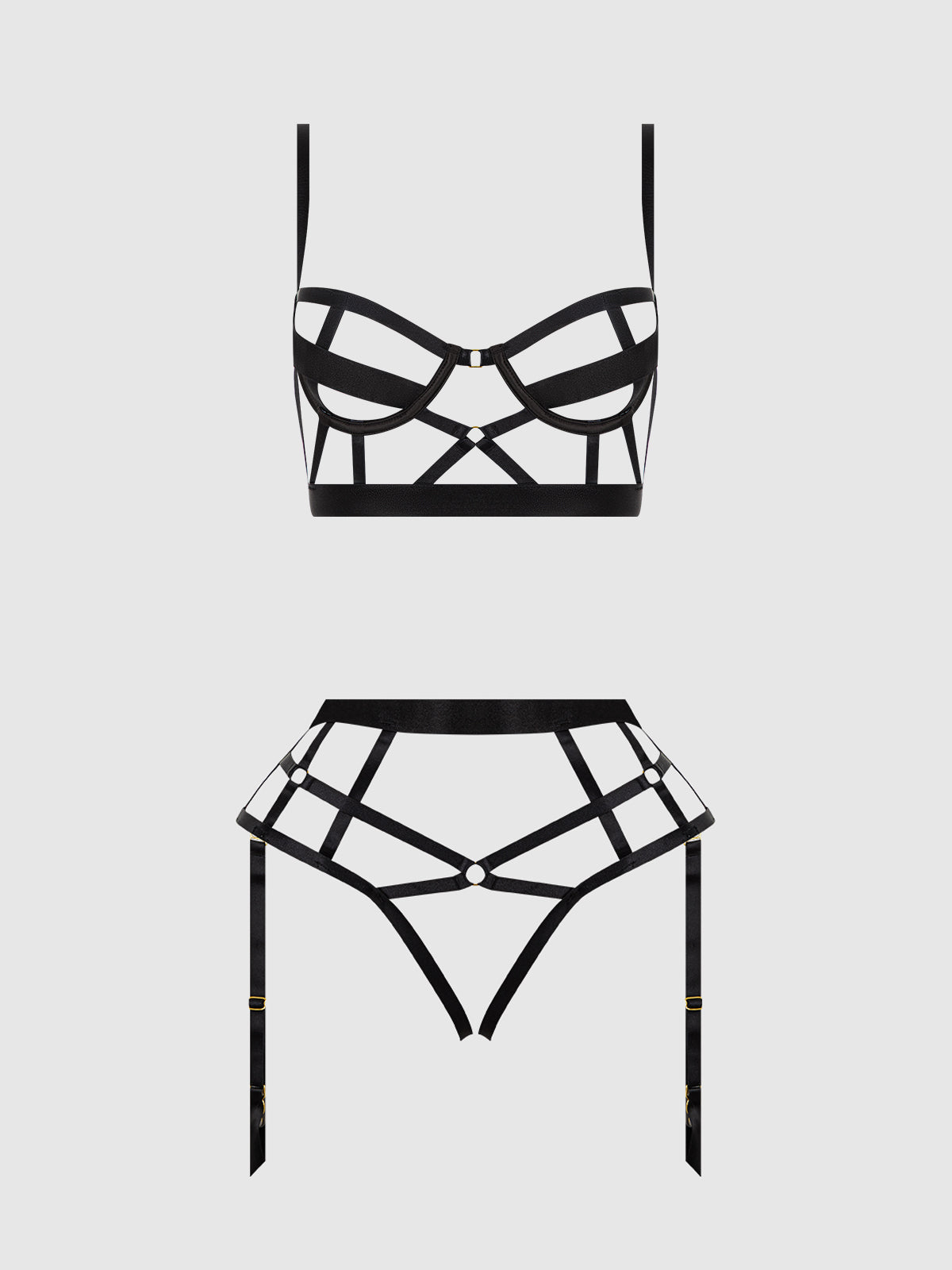 DEVON OPEN CUP BRA & CROTCHLESS & BACKLESS HIPSTER SET