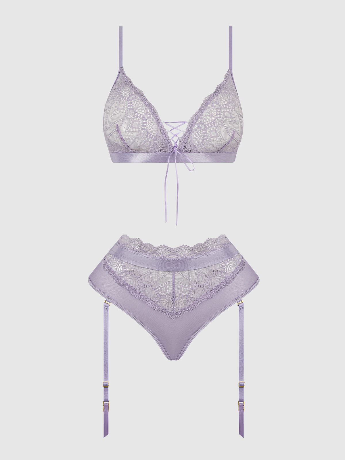 VIVIENNE LACE & MICRO BRALETTE & THONG SET