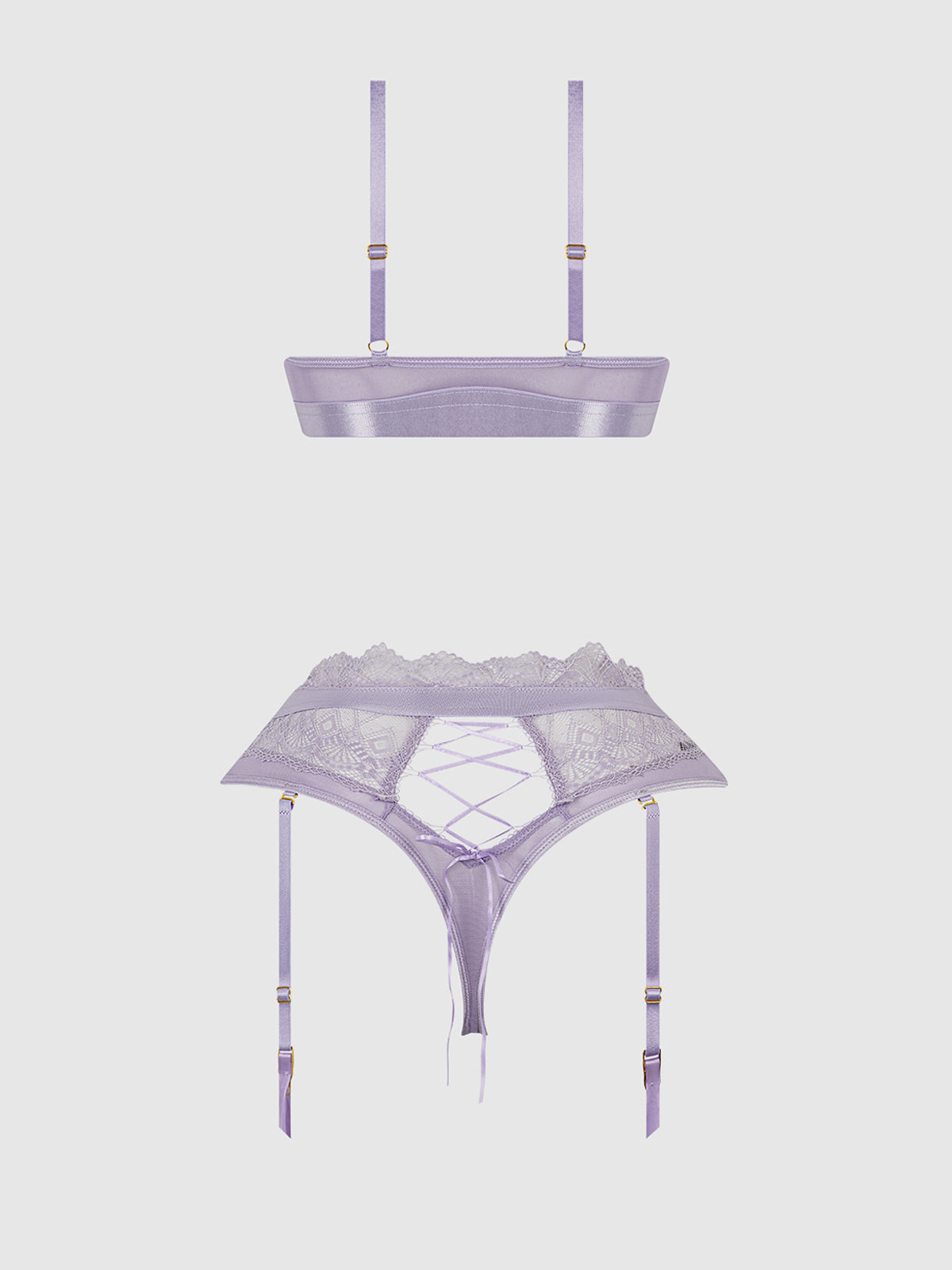 VIVIENNE LACE & MICRO BRALETTE & THONG SET