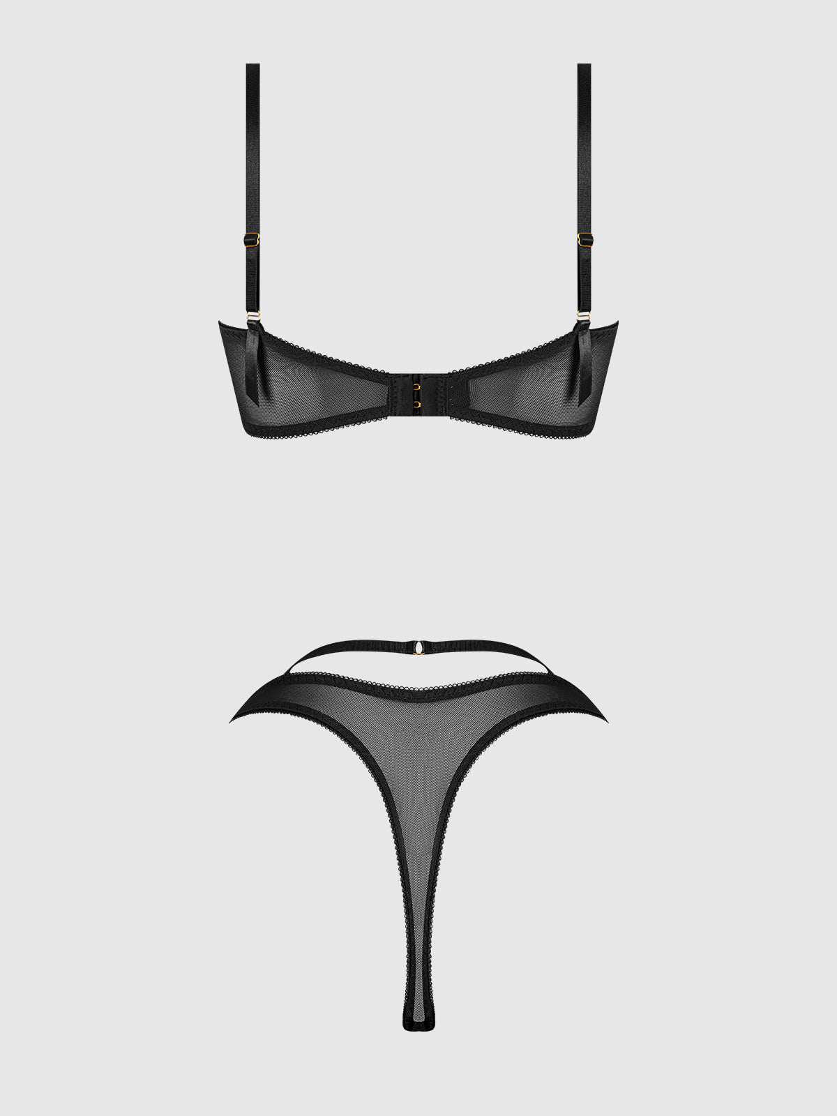 ROSALIE EMBROIDERED LACE GARTER BRALETTE & TANGA SET