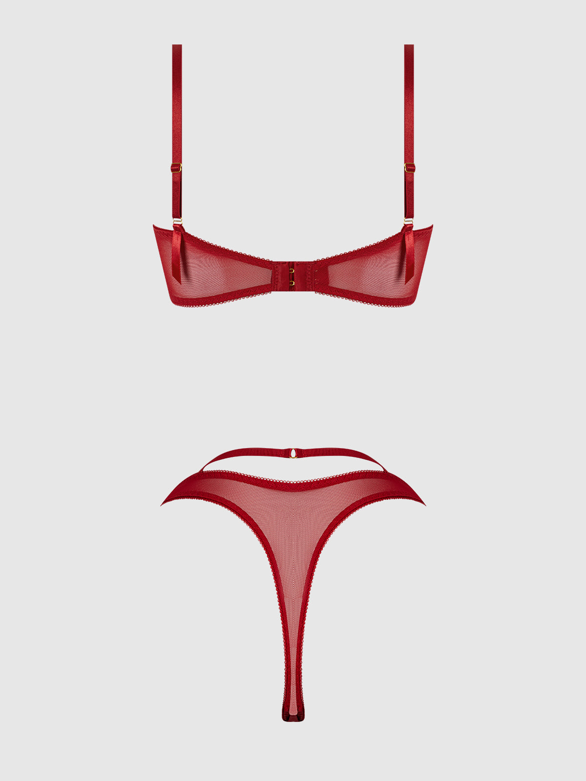 ROSALIE EMBROIDERED LACE GARTER BRALETTE & TANGA SET
