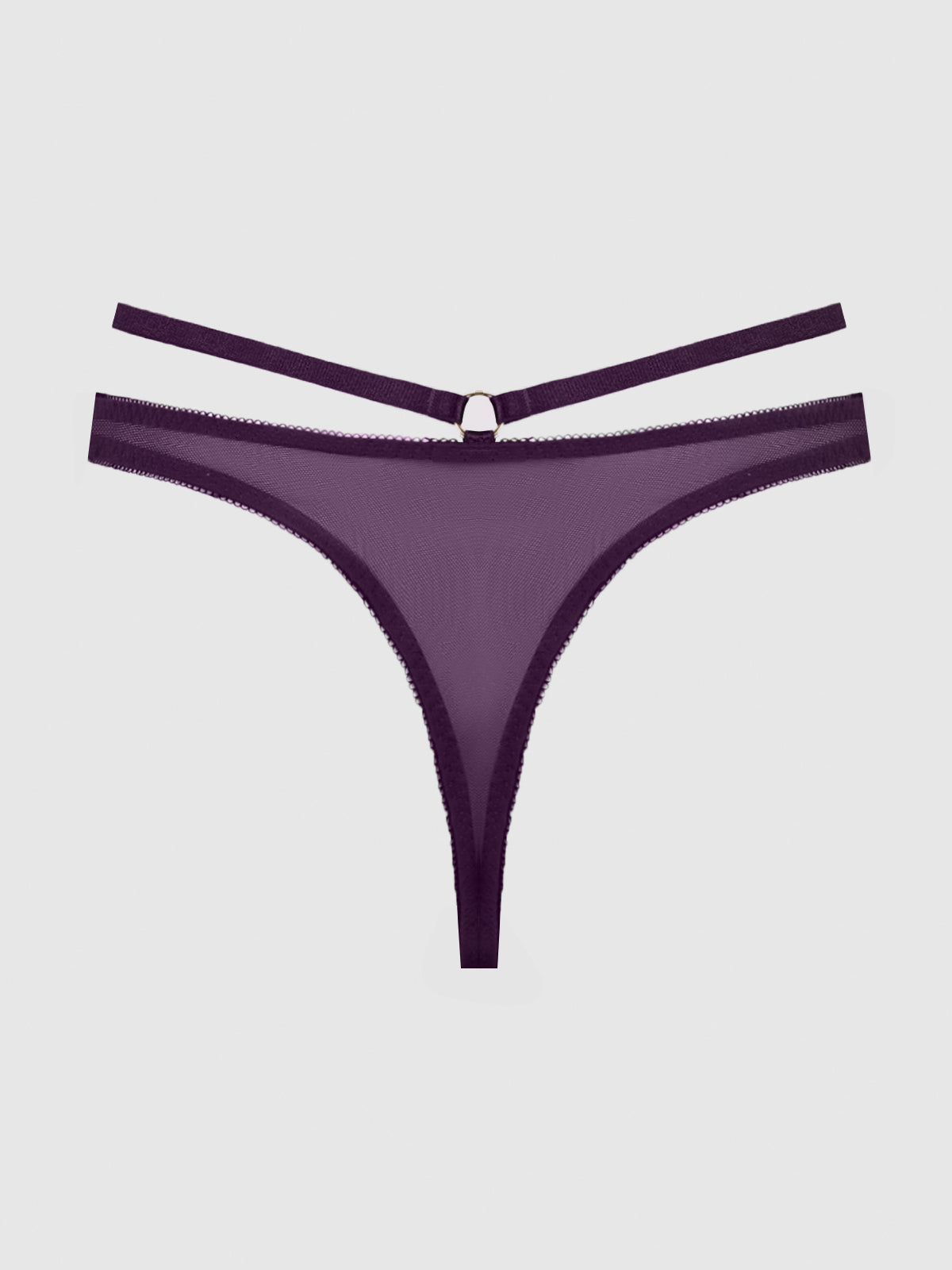 ROSALIE SATIN & EMBROIDERED LACE STRAPPY TANGA
