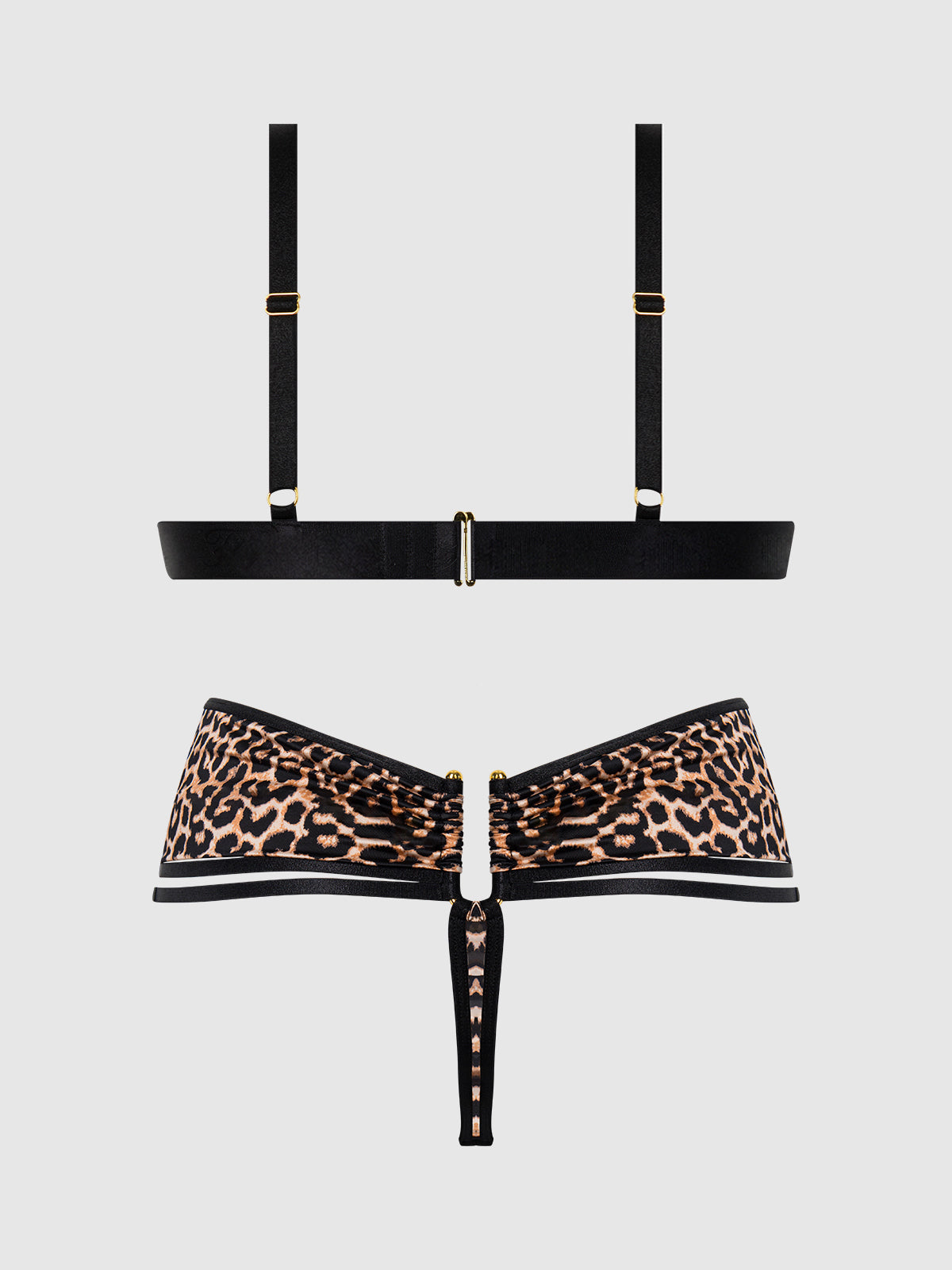 DEVON MICRO & O-RING OPEN BRA & CROTCHLESS THONG SET