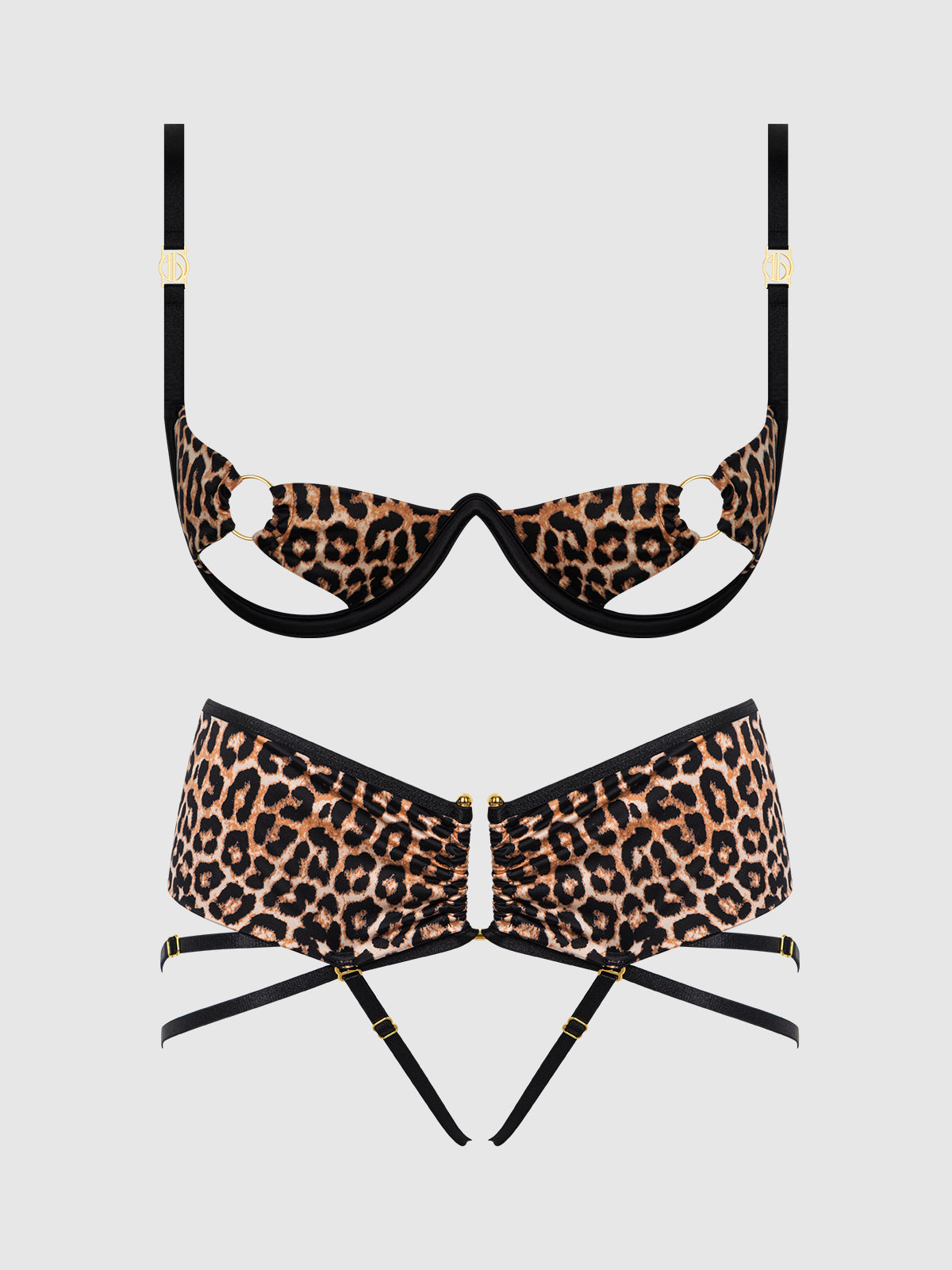 DEVON MICRO & O-RING OPEN BRA & CROTCHLESS THONG SET