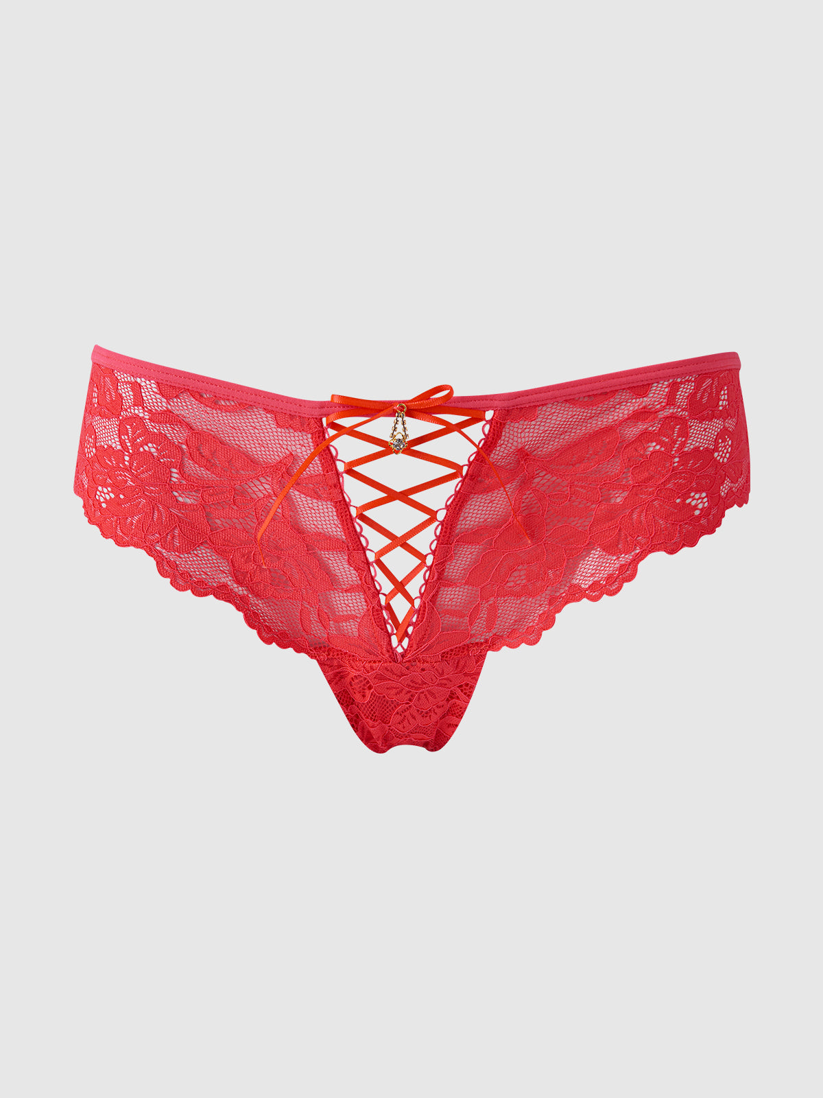BELLA LACE UP FRONT LACE TANGA