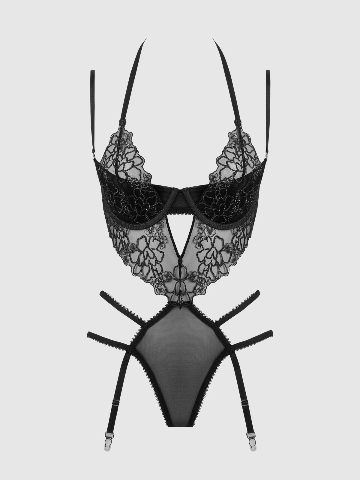 EDEN EMBROIDERED LACE TEDDY