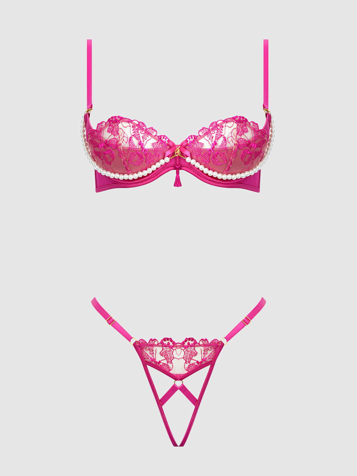 NOVA BLACKLIGHT LACE BRA & CROTCHLESS G-STRING SET