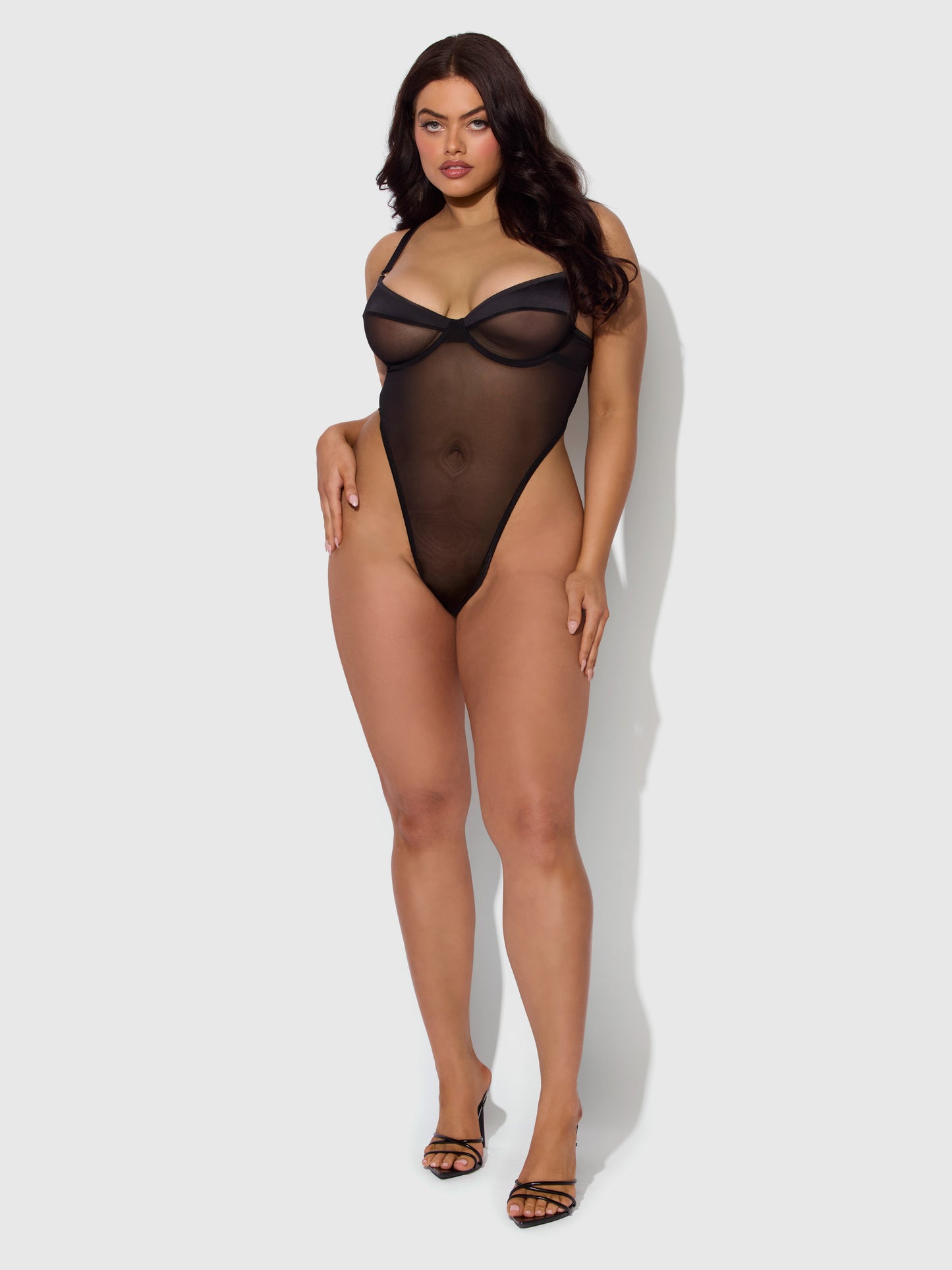 RAQUEL MESH & SILKY MICRO UNDERWIRE BODYSUIT