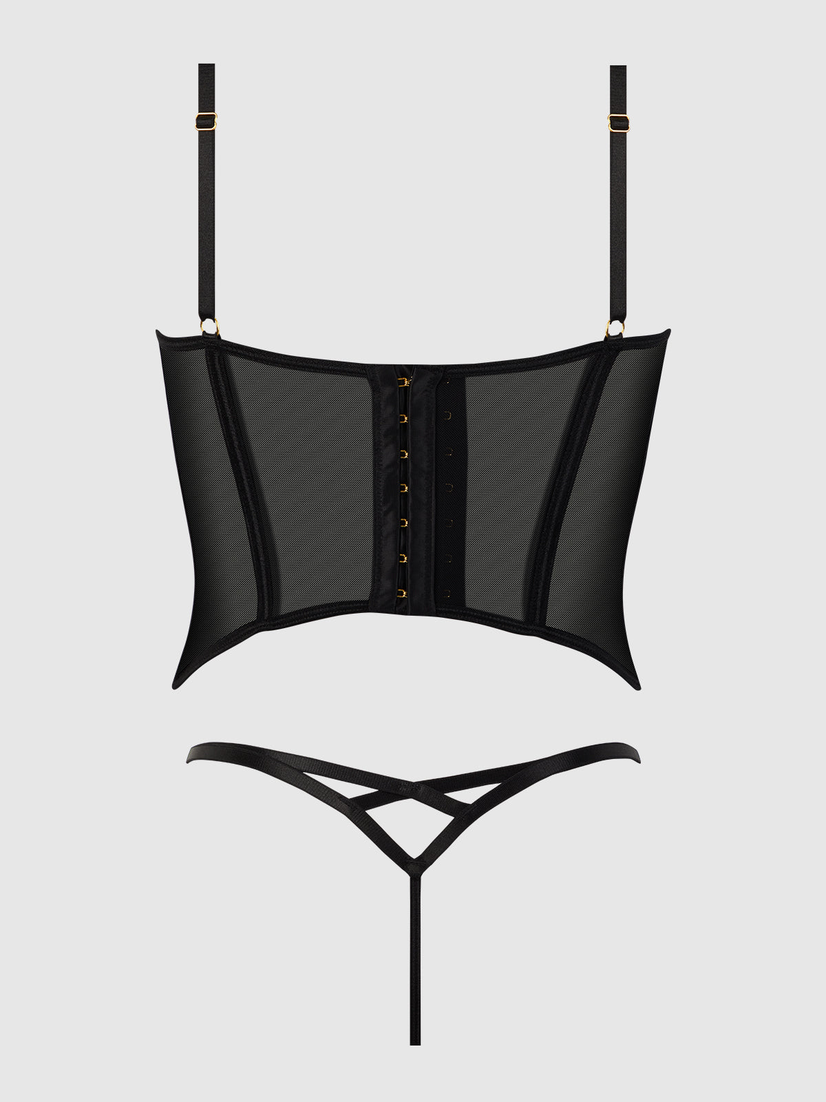 ASHLEY ALEXISS LACE BUSTIER  & G-STRING SET