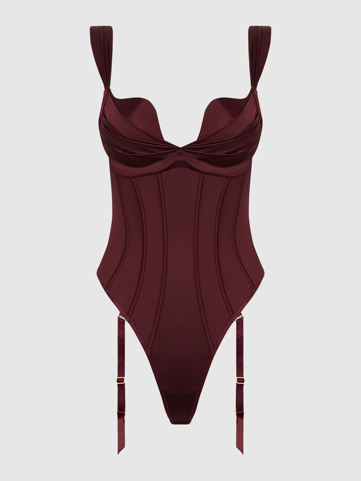 BRIGETA SATIN DRAPED PUSH UP TEDDY