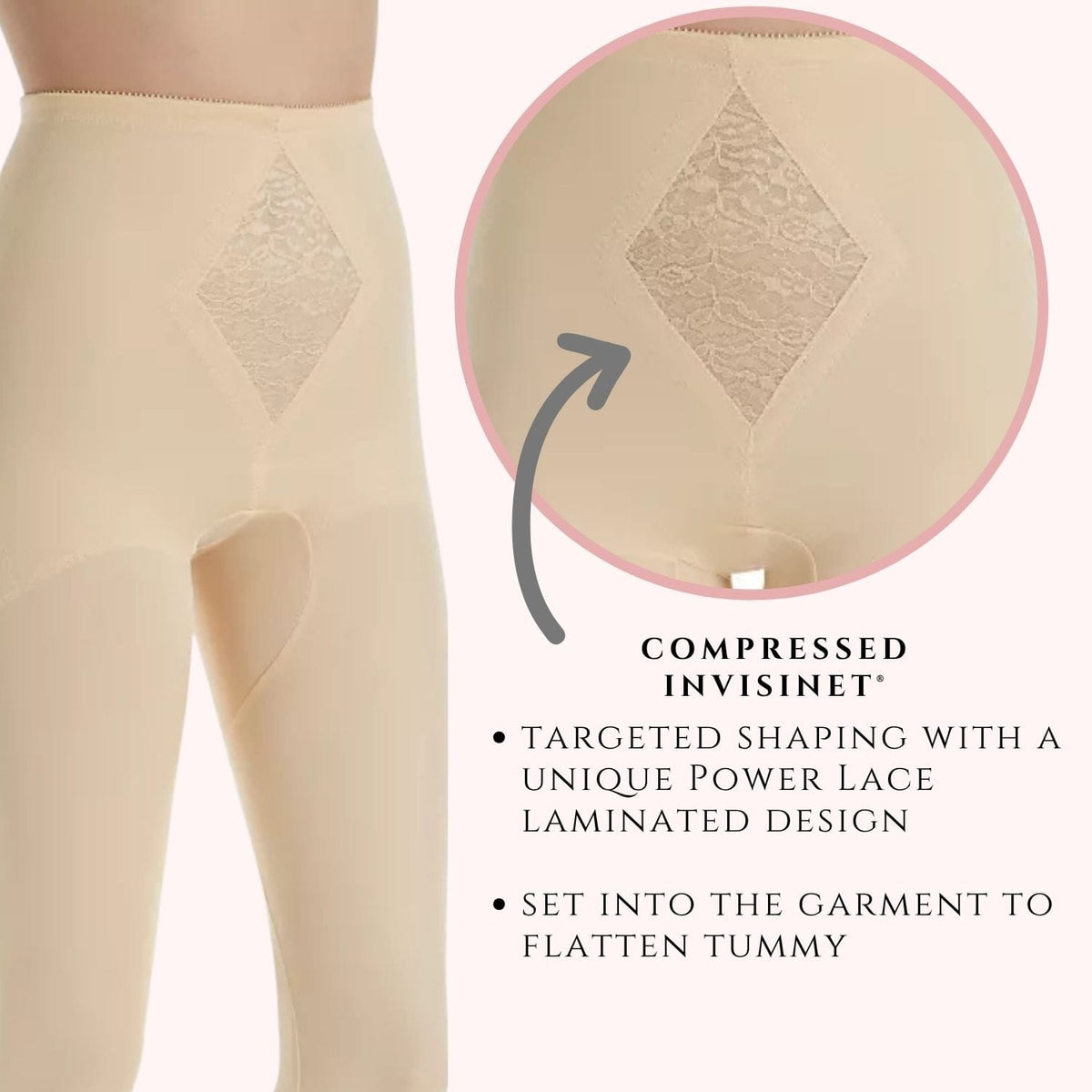 Waistline Capri Pant Liner with Tummy Control Panel| Memory Compression Fabric | Medium Support