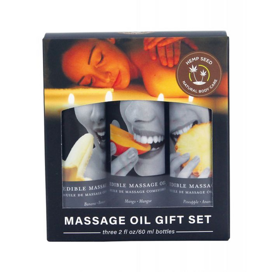 Edible Massage Oil Gift Set (2 oz, Tropical Set)