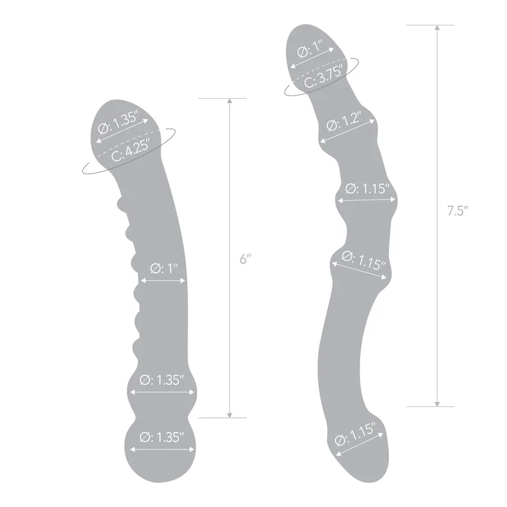 Double Pleasure Glass Dildo Set