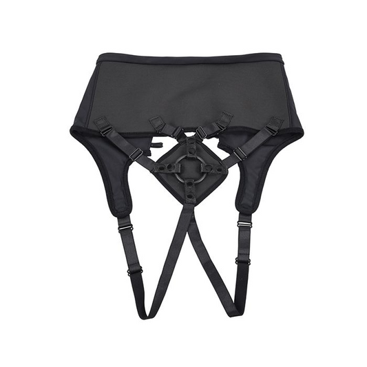 High Waisted Strap-On Corset - Black