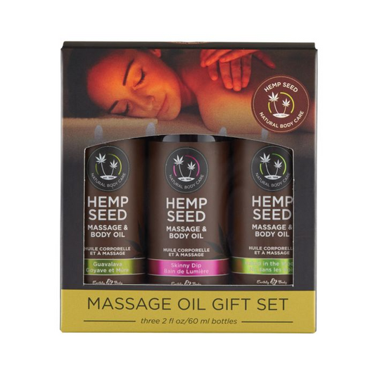 Massage Oil Gift Set - 2 oz Skinny Dip, Naked in the Woods & Guavalava