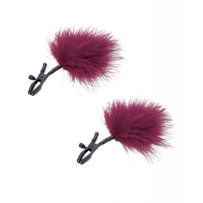 Enchanted Feather Nipple Clamps - Burgundy